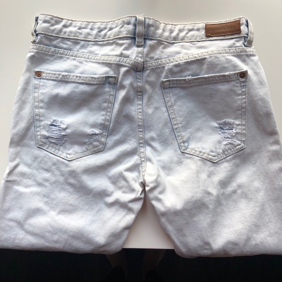 Mango Nancy Bleached Distressed Relaxed Crop Jeans - Picture 5 of 6